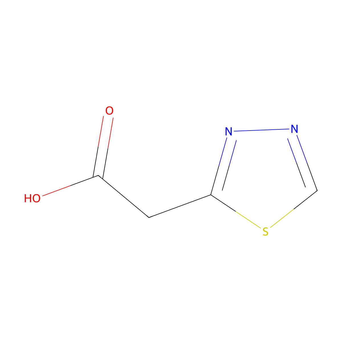 2-(1,3,4-Thiadiazol-2-yl)acetic acid molecular structure, CAS 154022-92-1