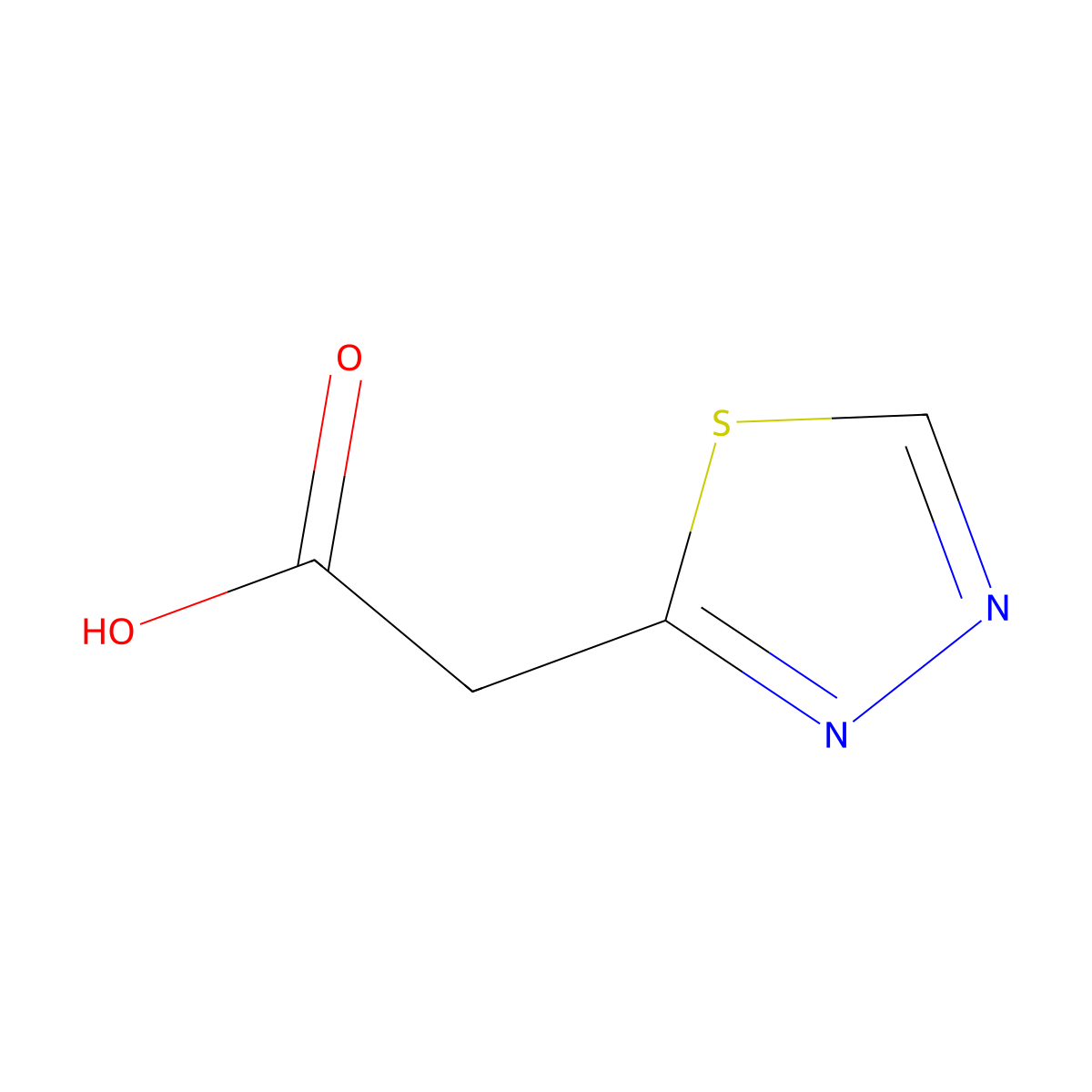 2-(1,3,4-Thiadiazol-2-yl)acetic acid molecular structure, CAS 154022-92-1
