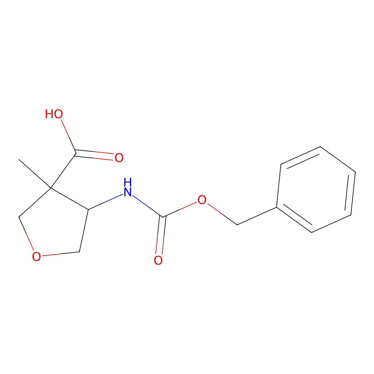 4-{[(Benzyloxy)carbonyl]amino}-3-methyloxolane-3-carboxylic acid molecular structure, CAS 1540220-39-0