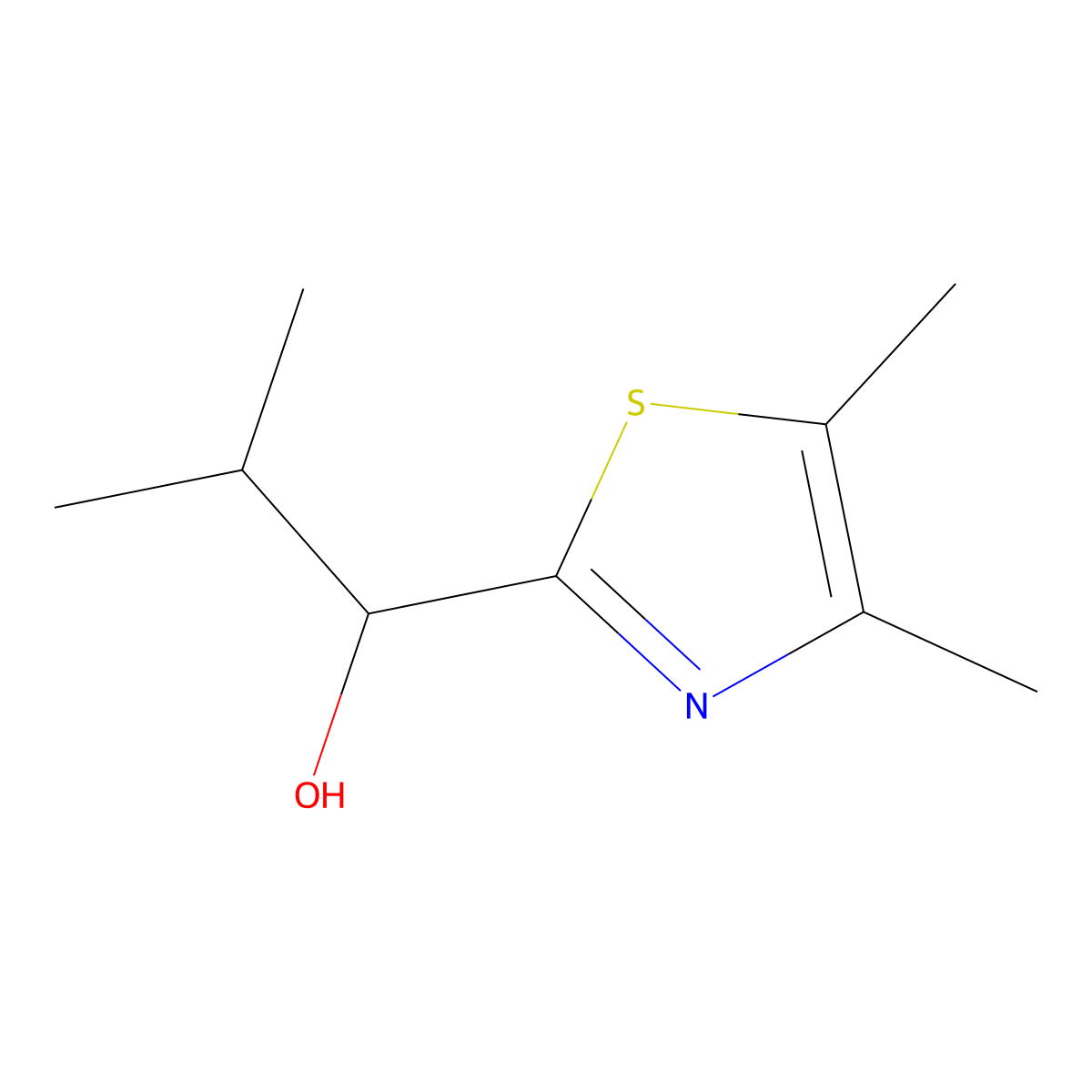 1-(Dimethyl-1,3-thiazol-2-yl)-2-methylpropan-1-ol molecular structure, CAS 1540228-61-2
