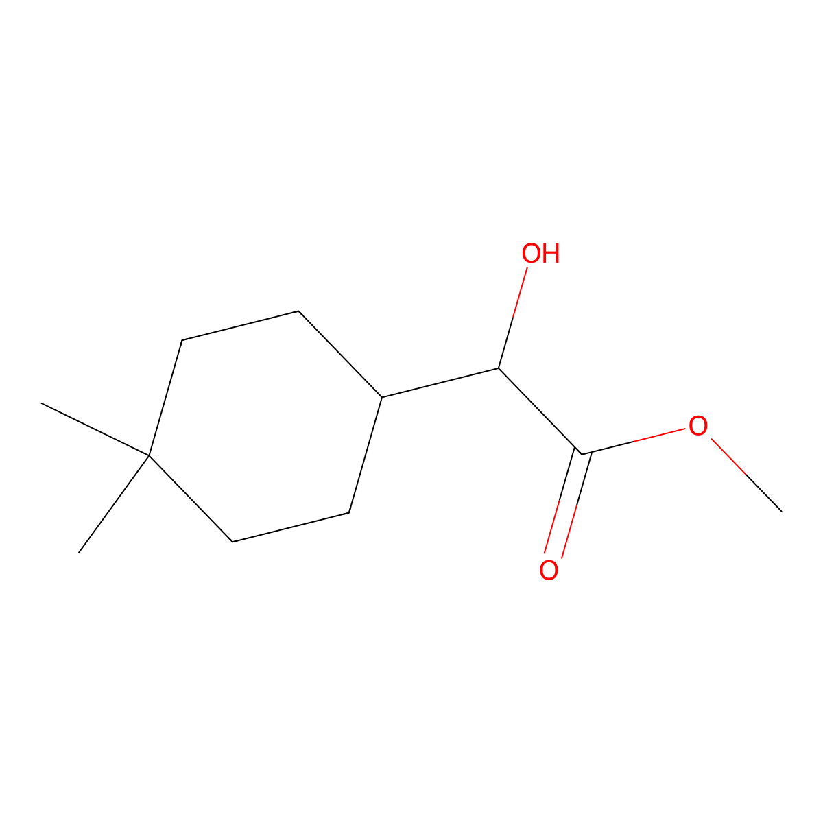 Methyl 2-(4,4-dimethylcyclohexyl)-2-hydroxyacetate molecular structure, CAS 1540235-62-8