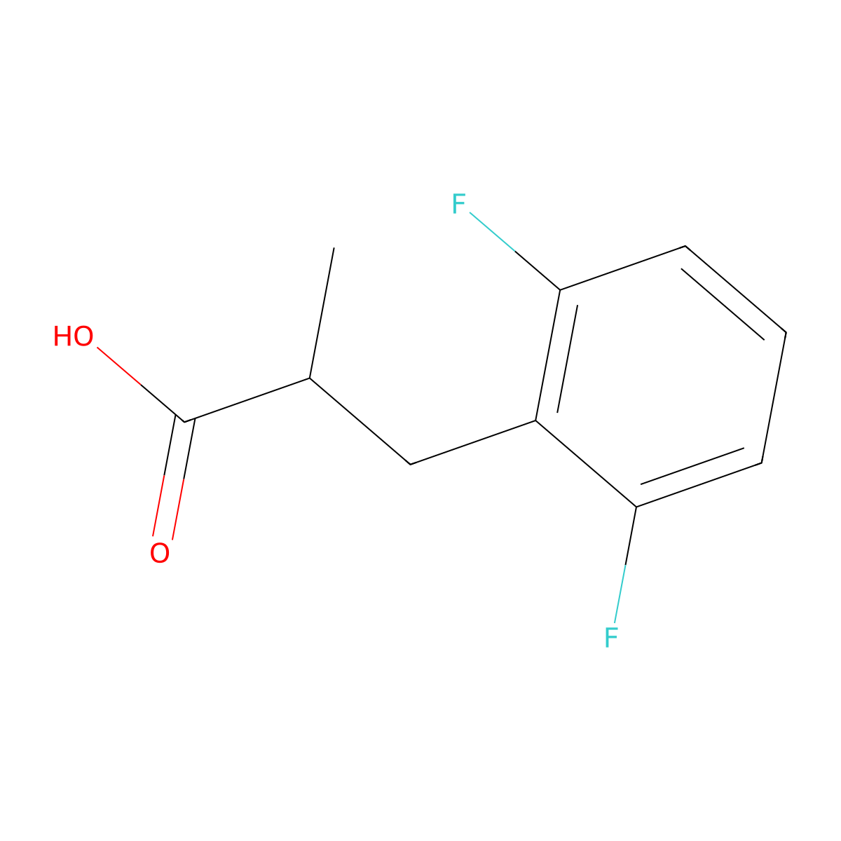 3-(2,6-Difluorophenyl)-2-methylpropanoic acid molecular structure, CAS 1540247-40-2