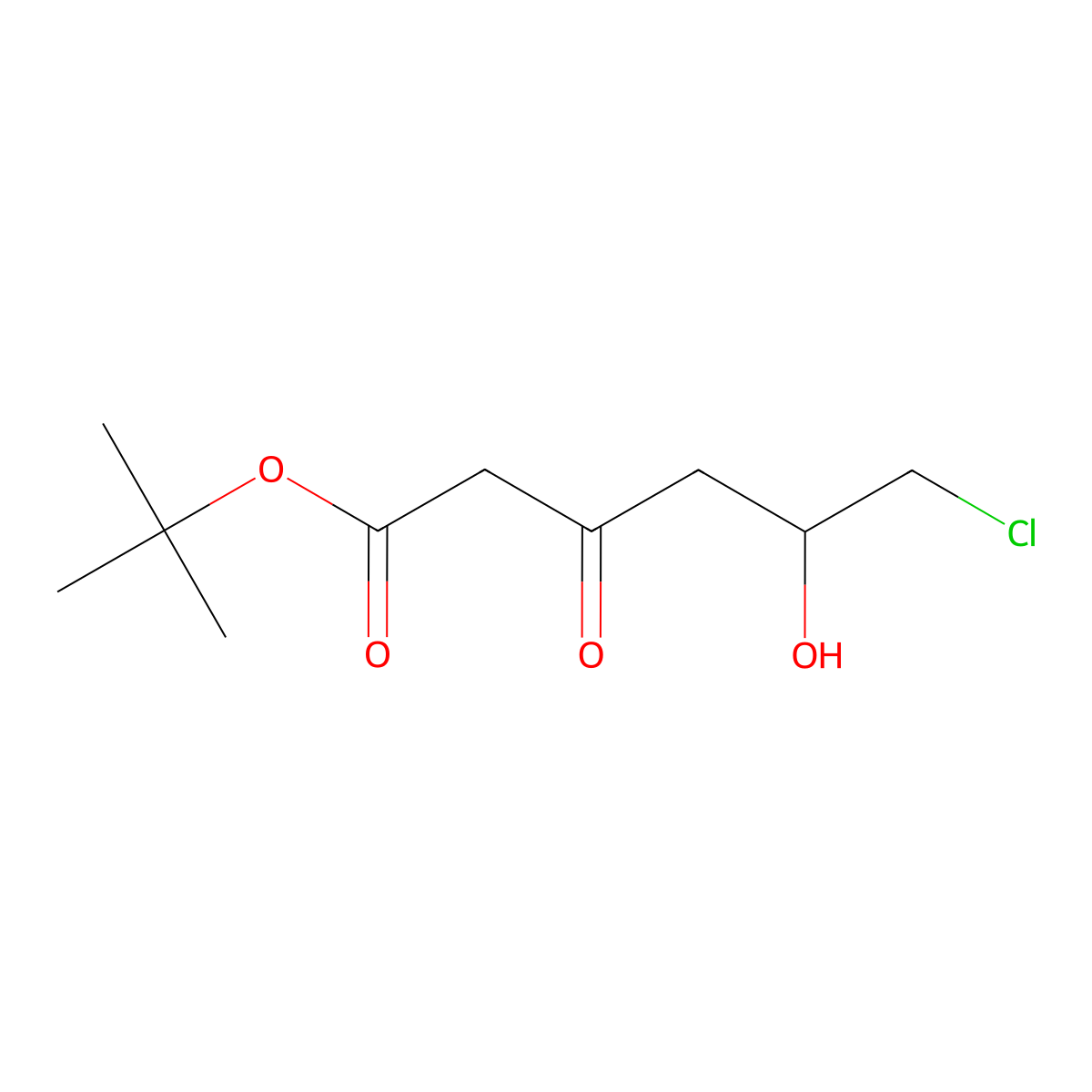 tert-butyl (5S)-6-chloro-5-hydroxy-3-oxohexanoate molecular structure, CAS 154026-92-3