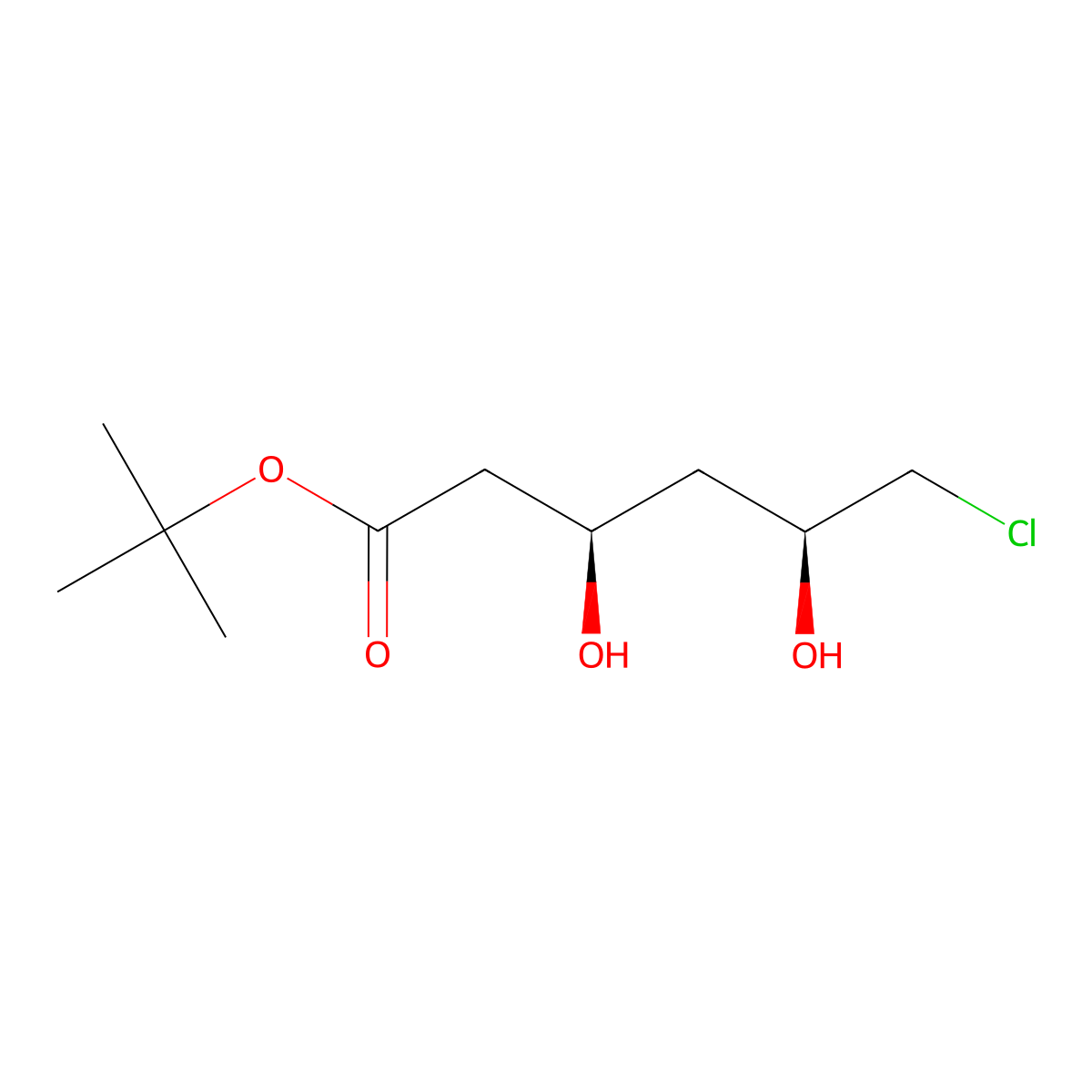 tert-Butyl (3R,5S)-6-chloro-3,5-dihydroxyhexanoate molecular structure, CAS 154026-93-4