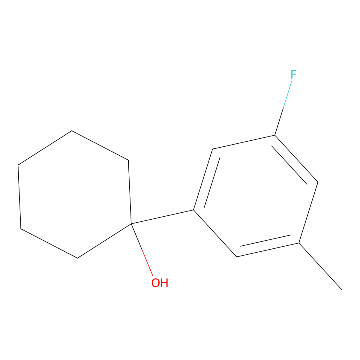 1-(3-Fluoro-5-methylphenyl)cyclohexanol molecular structure, CAS 1540274-97-2