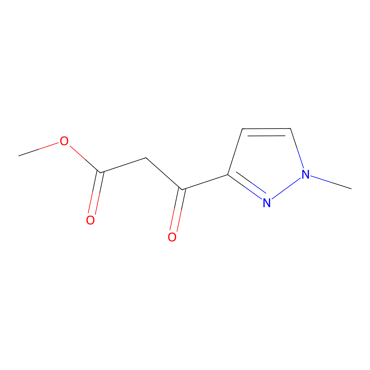 methyl 3-(1-methyl-1H-pyrazol-3-yl)-3-oxopropanoate molecular structure, CAS 1540284-96-5
