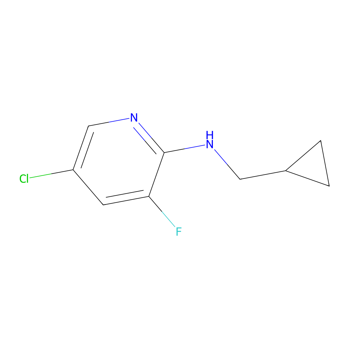 5-Chloro-N-(cyclopropylmethyl)-3-fluoro-2-pyridinamine molecular structure, CAS 1540287-07-7