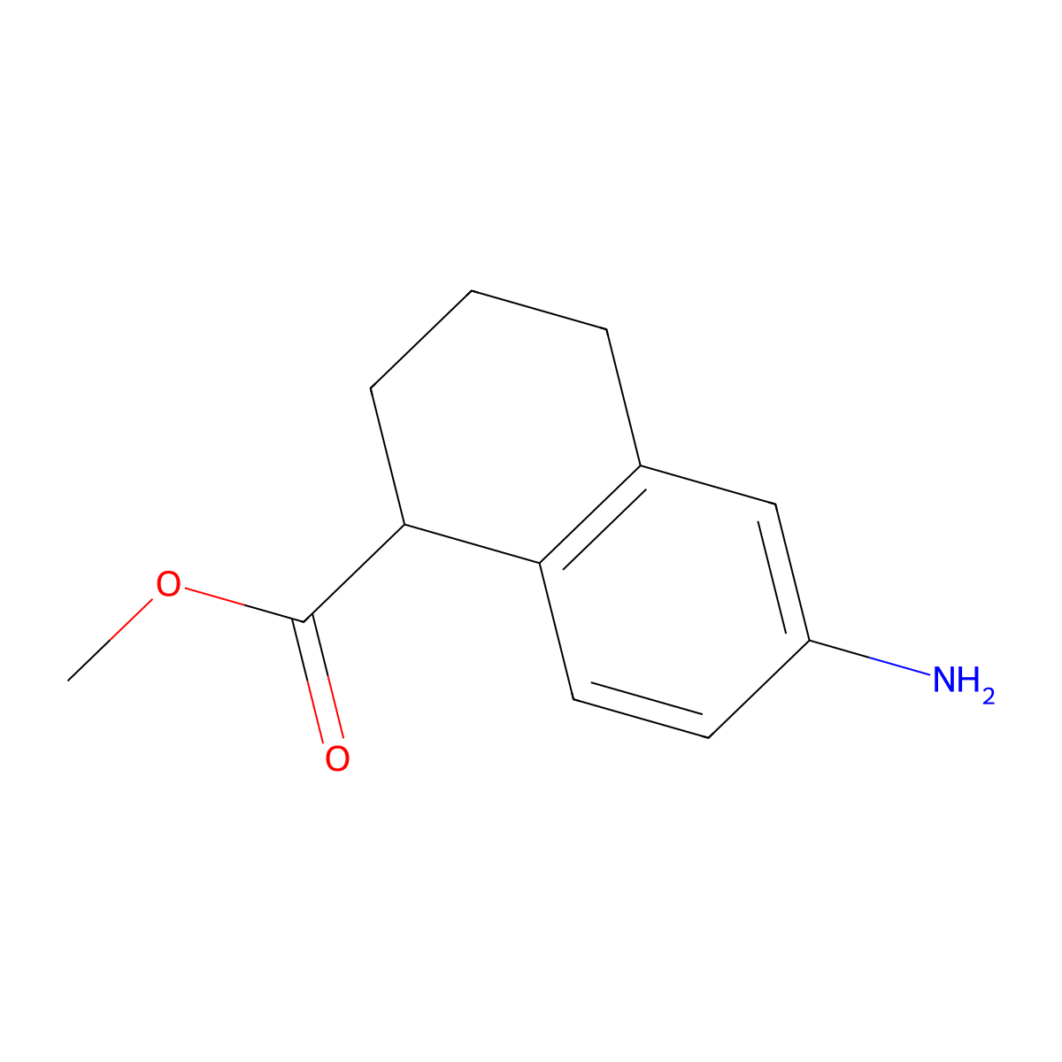 Methyl 6-amino-1,2,3,4-tetrahydronaphthalene-1-carboxylate molecular structure, CAS 1540298-11-0
