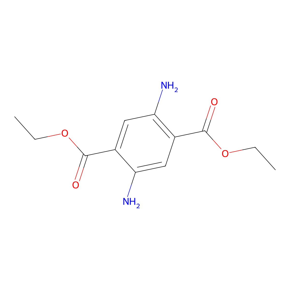 Diethyl 2,5-diaminoterephthalate molecular structure, CAS 15403-46-0