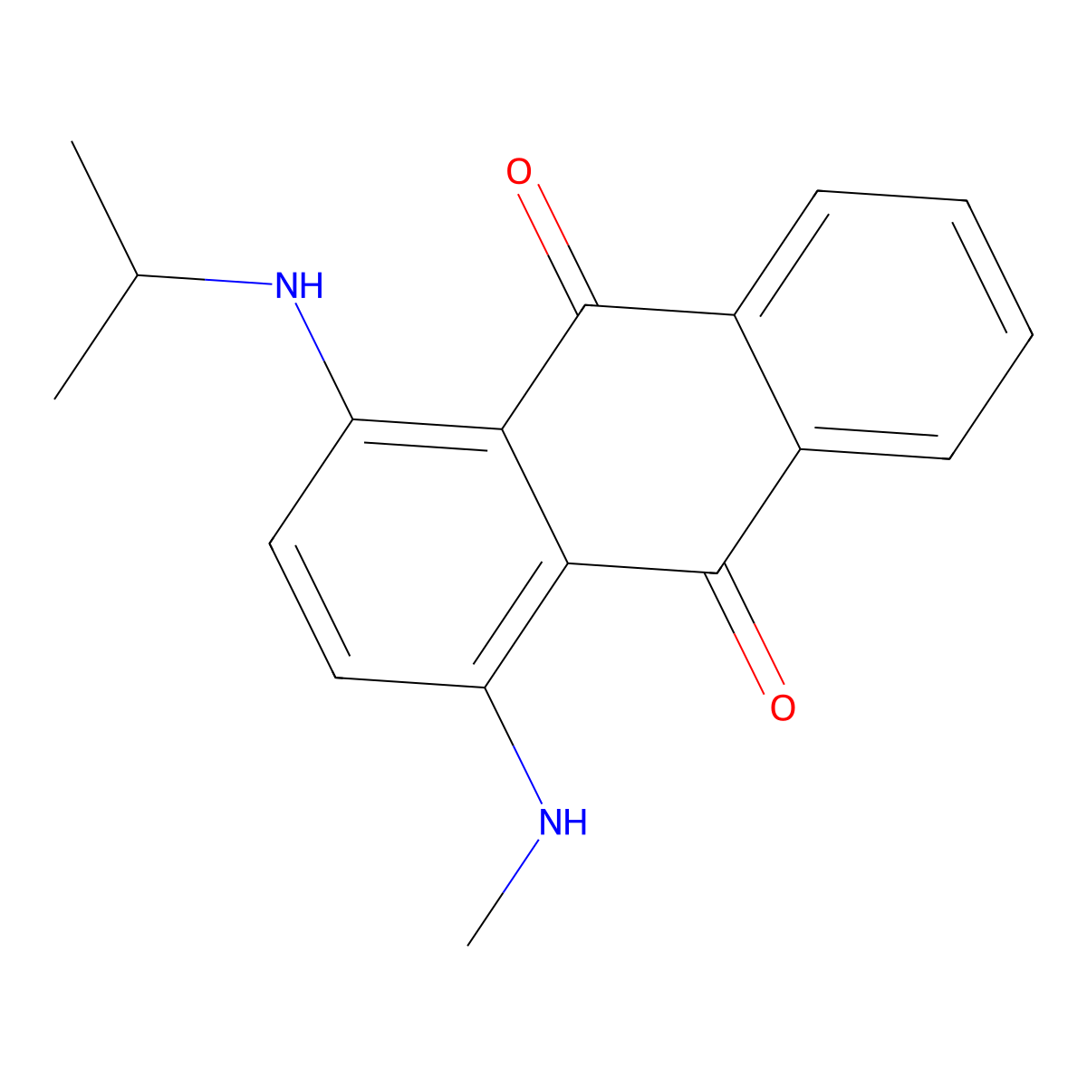 1-(Methylamino)-4-((1-methylethyl)amino)anthraquinone molecular structure, CAS 15403-56-2