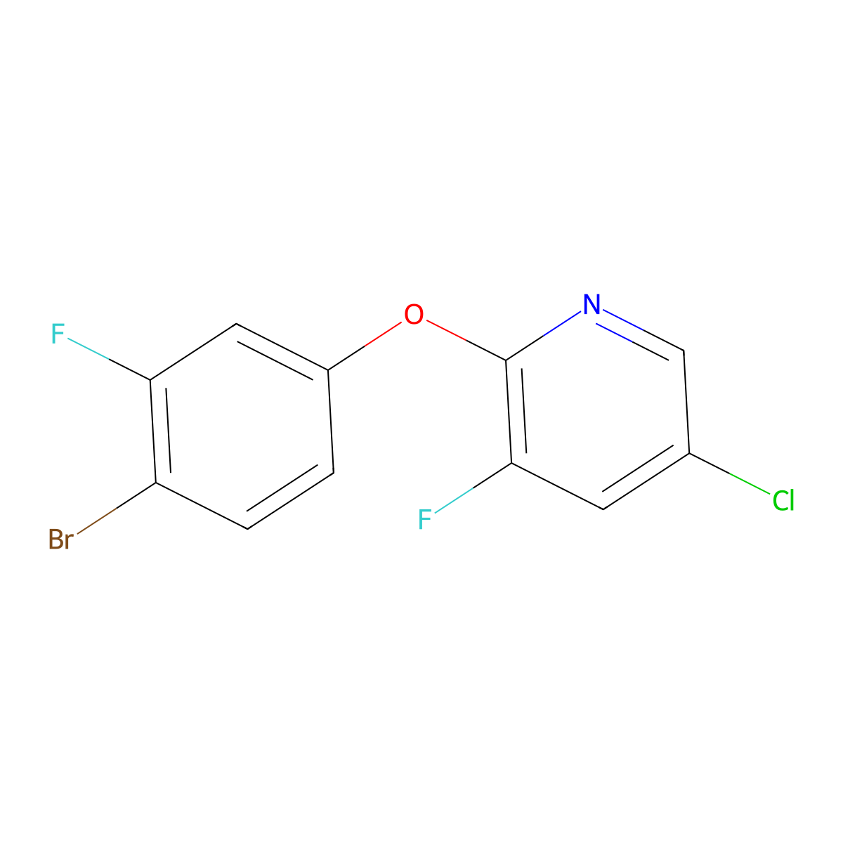 2-(4-Bromo-3-fluorophenoxy)-5-chloro-3-fluoropyridine molecular structure, CAS 1540302-98-4