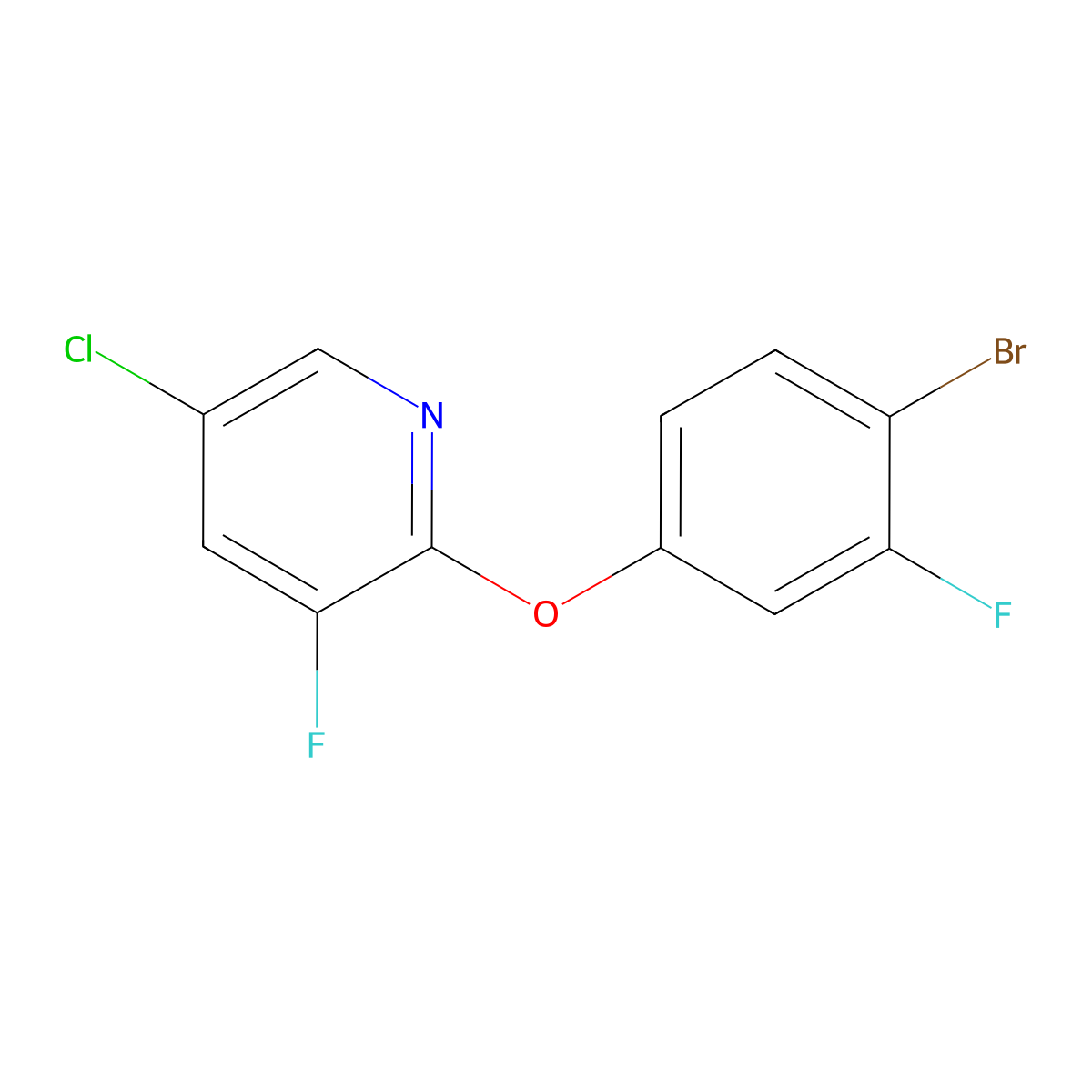 2-(4-Bromo-3-fluorophenoxy)-5-chloro-3-fluoropyridine molecular structure, CAS 1540302-98-4