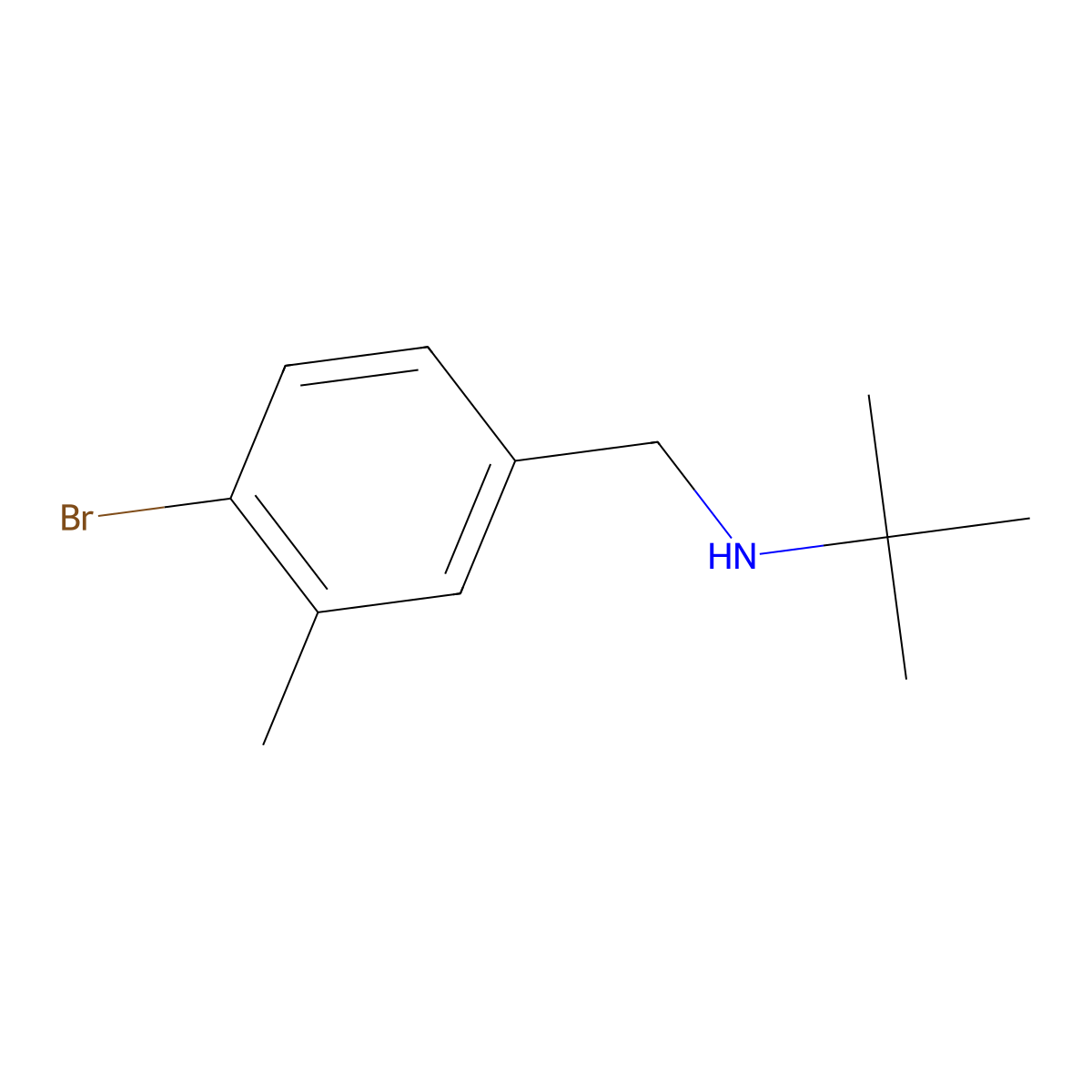 [(4-Bromo-3-methylphenyl)methyl](tert-butyl)amine molecular structure, CAS 1540318-84-0