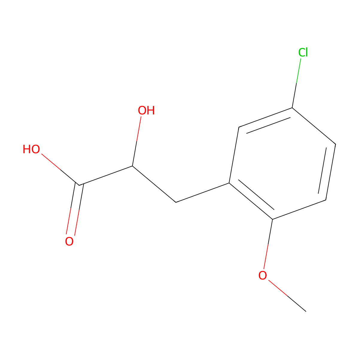 3-(5-Chloro-2-methoxyphenyl)-2-hydroxypropanoic acid molecular structure, CAS 1540325-28-7