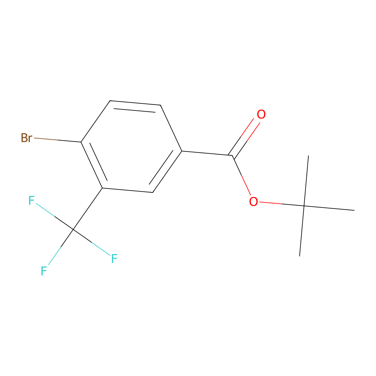 Tert-butyl 4-bromo-3-(trifluoromethyl)benzoate molecular structure, CAS 1540336-32-0
