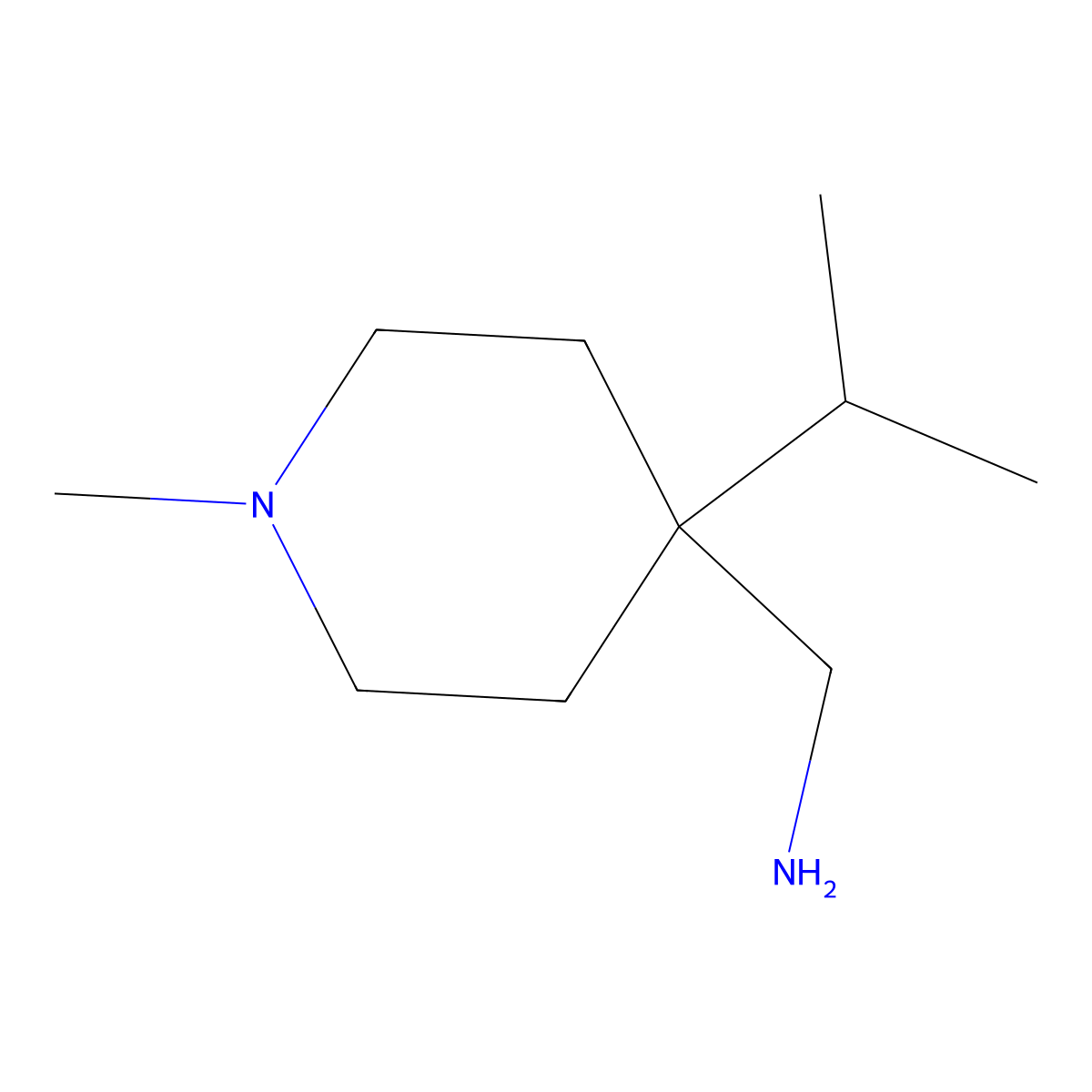 1-[1-Methyl-4-(propan-2-yl)piperidin-4-yl]methanamine molecular structure, CAS 1540336-62-6