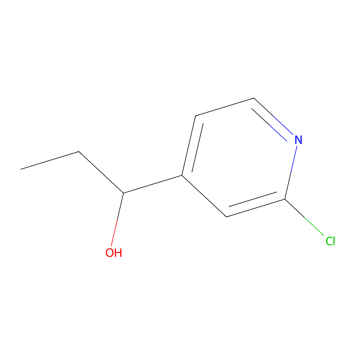 1-(2-Chloropyridin-4-yl)propan-1-ol molecular structure, CAS 1540348-15-9