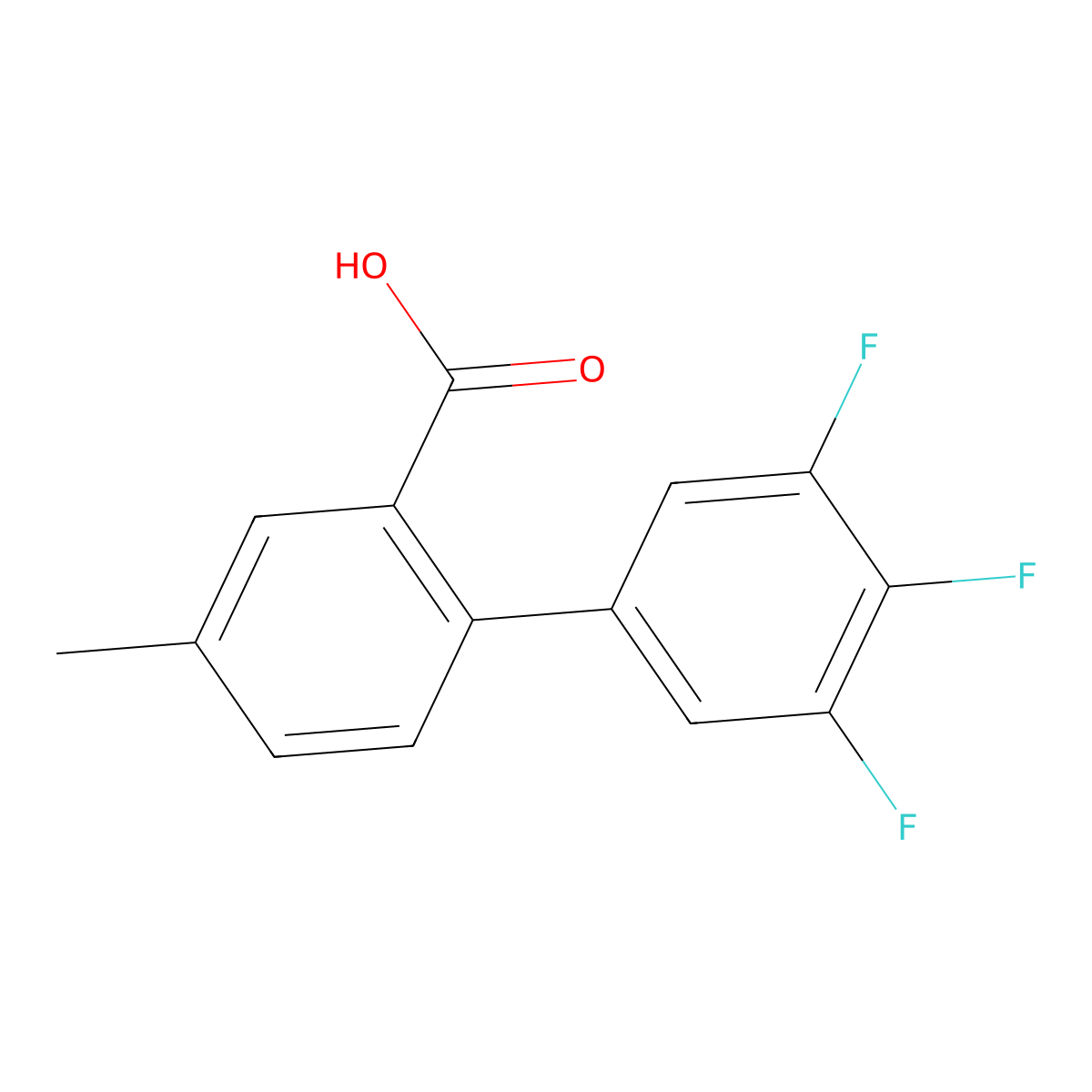 3',4',5'-Trifluoro-4-methyl-[1,1'-biphenyl]-2-carboxylic acid molecular structure, CAS 1540350-06-8