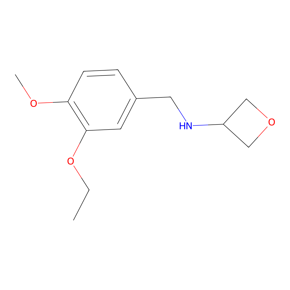 N-[(3-Ethoxy-4-methoxyphenyl)methyl]-3-oxetanamine molecular structure, CAS 1540361-99-6