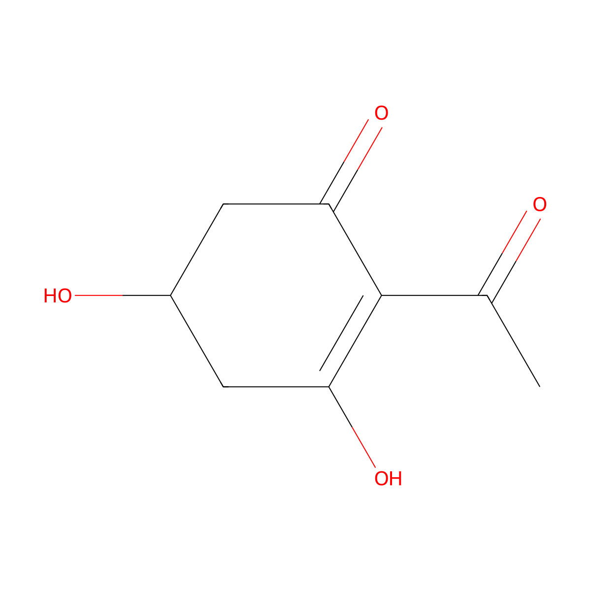 2-Acetyl-3,5-dihydroxycyclohex-2-ene-1-one molecular structure, CAS 154037-63-5