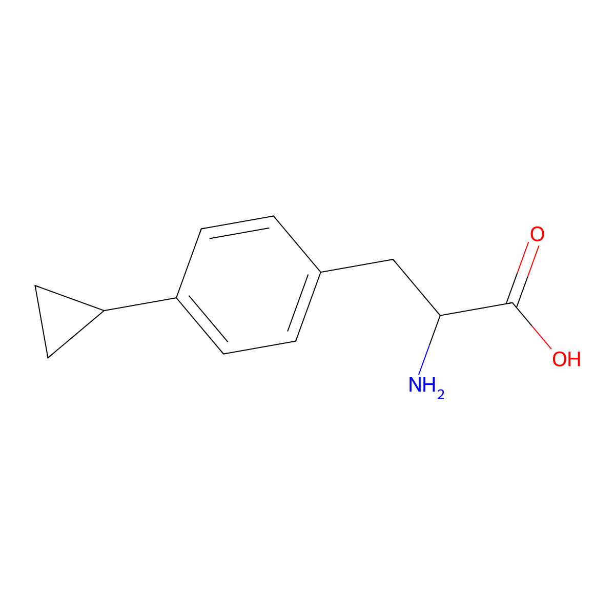 2-Amino-3-(4-cyclopropylphenyl)propanoic acid molecular structure, CAS 1540375-41-4