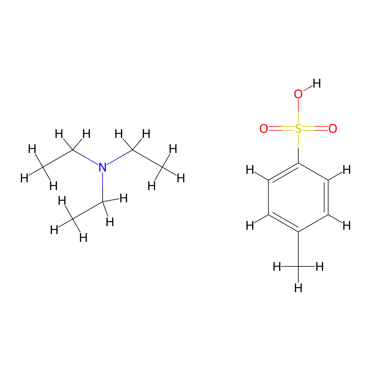 Benzenesulfonic acid, 4-methyl-, compd. with N,N-diethylethanamine (1:1) molecular structure, CAS 15404-00-9