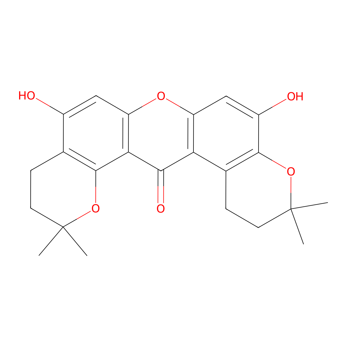 Isonormangostin molecular structure, CAS 15404-80-5