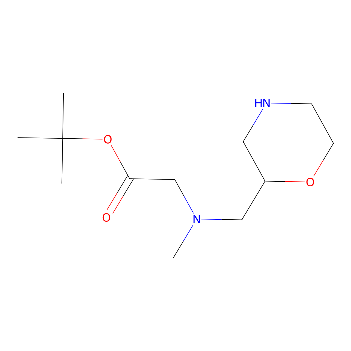 Tert-butyl 2-(methyl((morpholin-2-yl)methyl)amino)acetate molecular structure, CAS 1540400-20-1