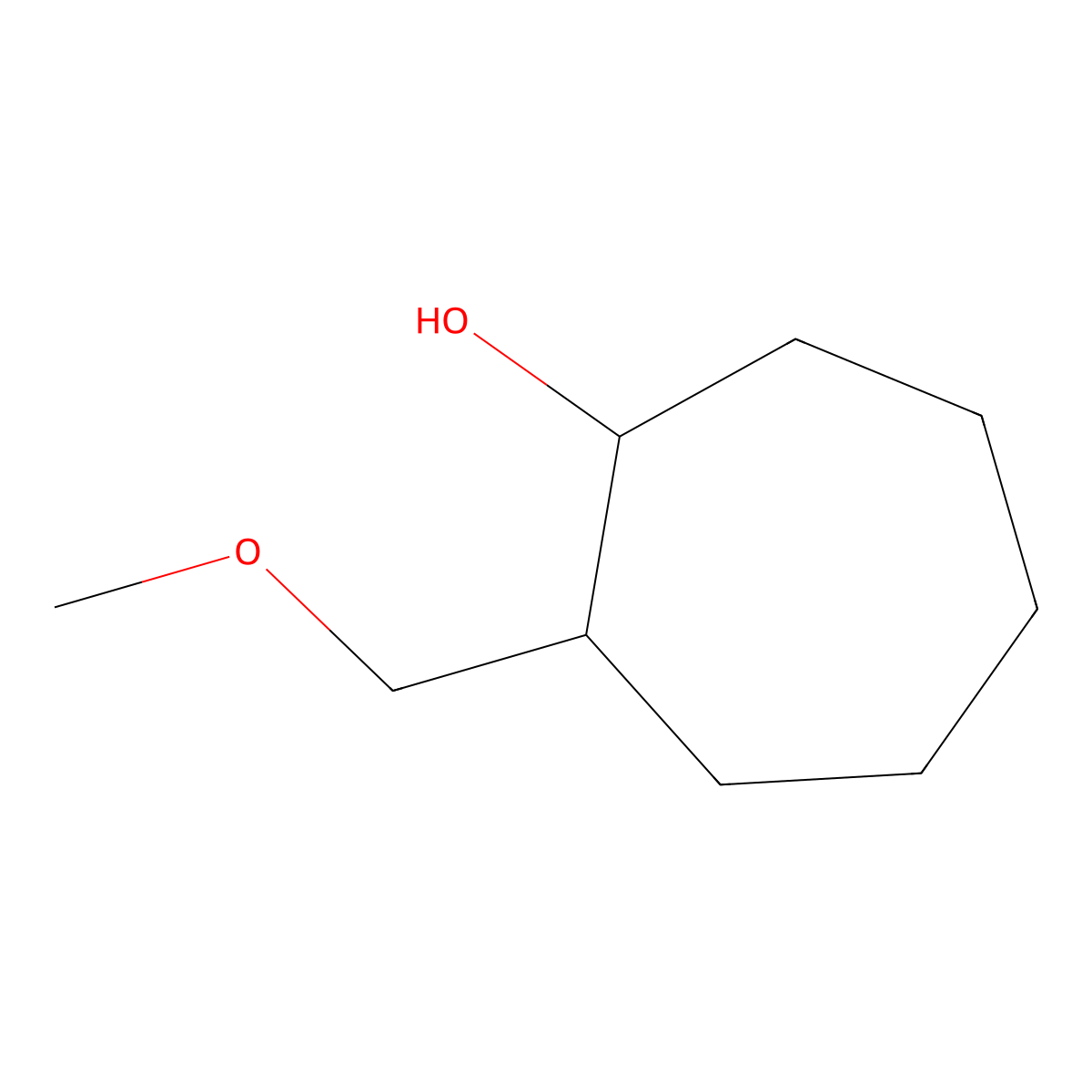 2-(Methoxymethyl)cycloheptan-1-ol molecular structure, CAS 1540407-64-4