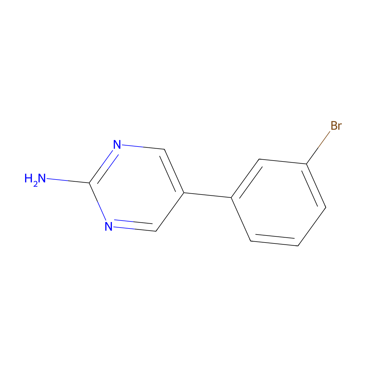 5-(3-Bromophenyl)pyrimidin-2-amine molecular structure, CAS 1540414-22-9