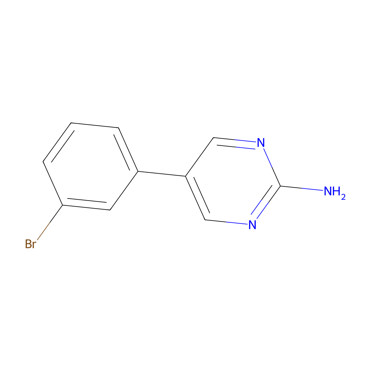 5-(3-Bromophenyl)pyrimidin-2-amine molecular structure, CAS 1540414-22-9