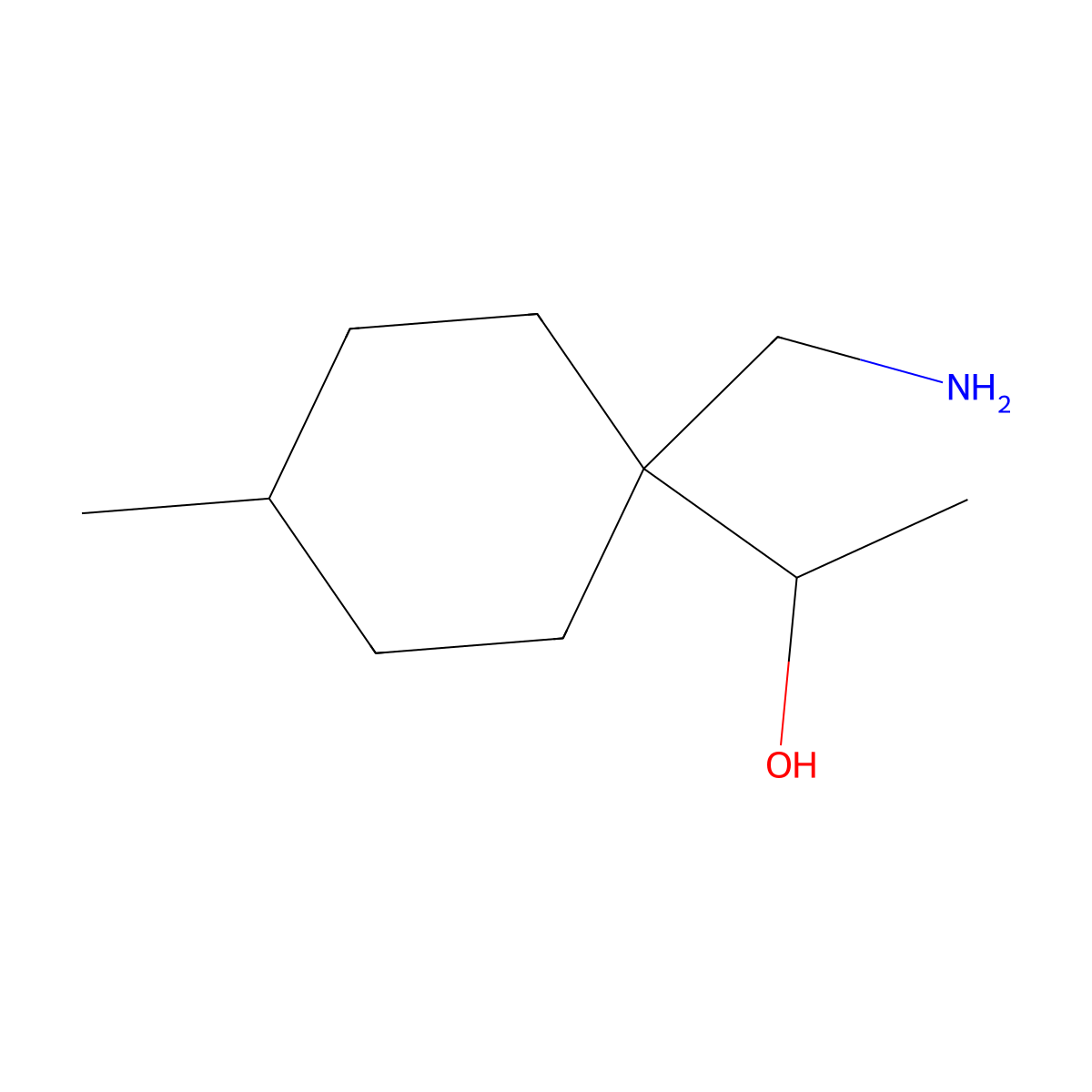 1-[1-(Aminomethyl)-4-methylcyclohexyl]ethan-1-ol molecular structure, CAS 1540424-54-1