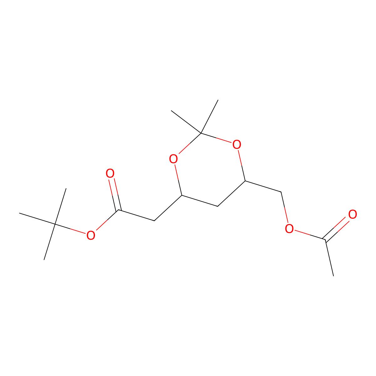 (4S,6R)-6-(Acetoxymethyl)-2,2-dimethyl-1,3-dioxane-4-acetic acid tert-butyl ester molecular structure, CAS 1540426-95-6