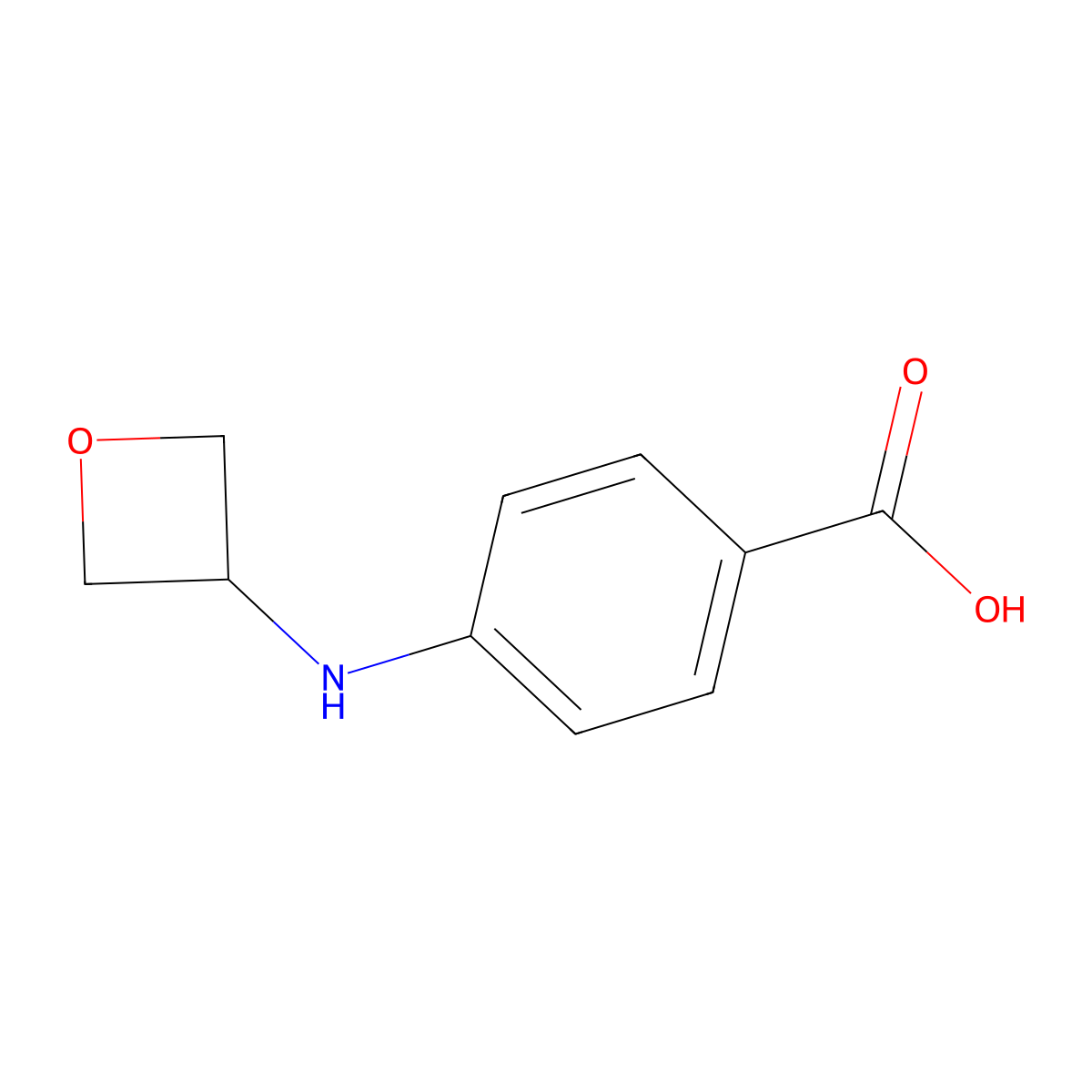 4-[(Oxetan-3-yl)amino]benzoic acid molecular structure, CAS 1540438-04-7