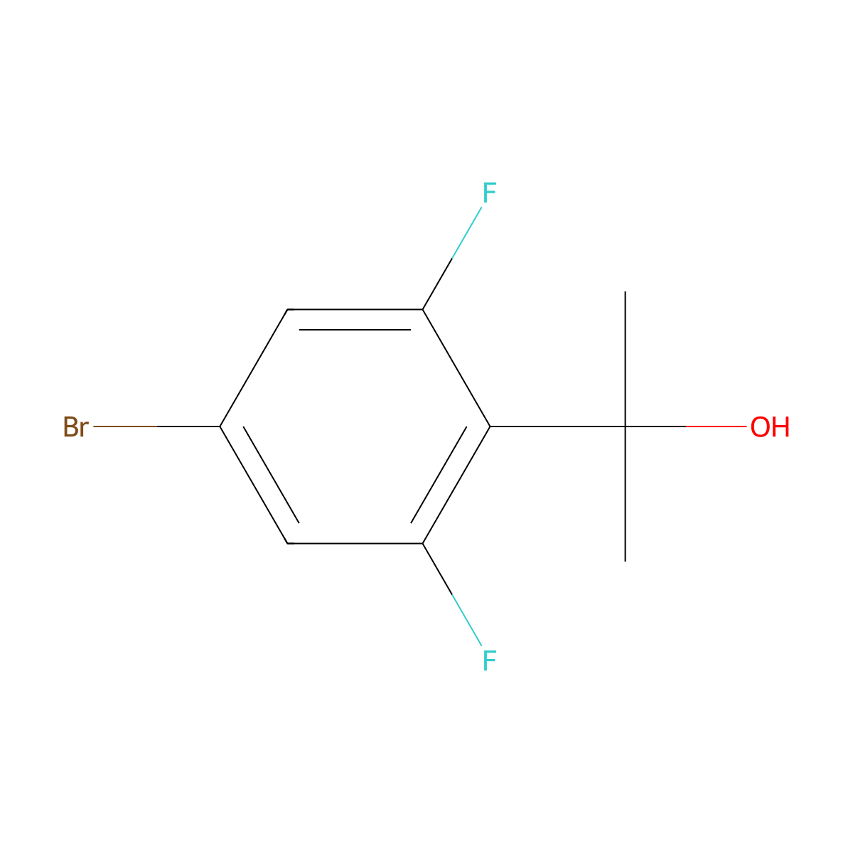 2-(4-Bromo-2,6-difluorophenyl)propan-2-ol molecular structure, CAS 1540457-06-4