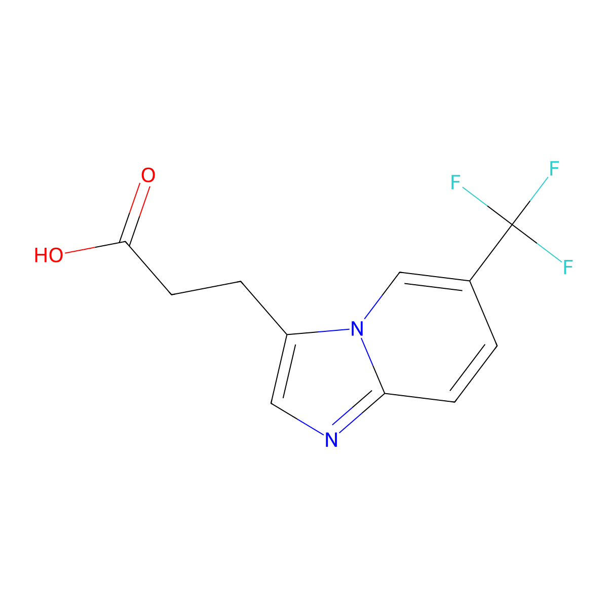 6-(Trifluoromethyl)imidazo[1,2-a]pyridine-3-propanoic acid molecular structure, CAS 1540463-21-5