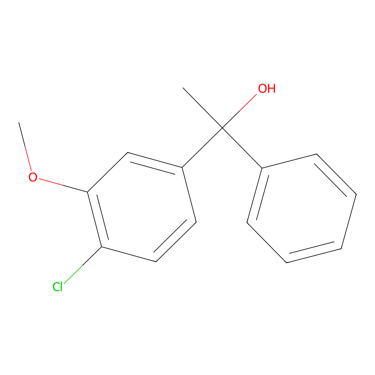 4-Chloro-3-methoxy-alpha-methyl-alpha-phenylbenzenemethanol molecular structure, CAS 1540463-57-7