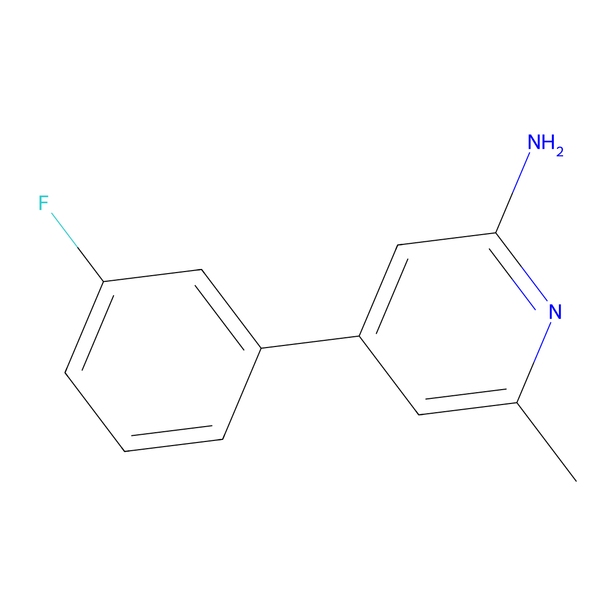 4-(3-Fluorophenyl)-6-methylpyridin-2-amine molecular structure, CAS 1540472-47-6