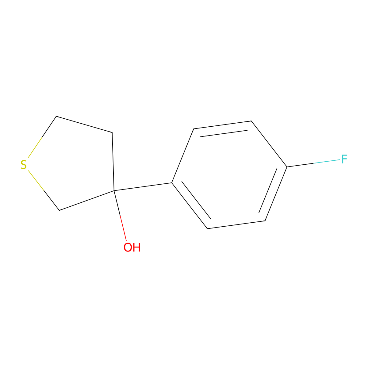 3-(4-Fluorophenyl)thiolan-3-ol molecular structure, CAS 1540509-79-2