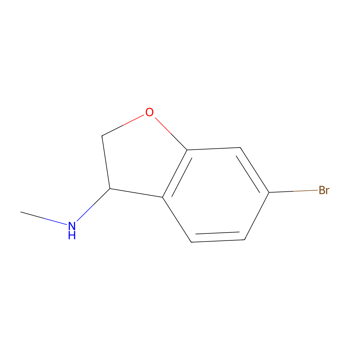 6-Bromo-N-methyl-2,3-dihydrobenzofuran-3-amine molecular structure, CAS 1540519-03-6