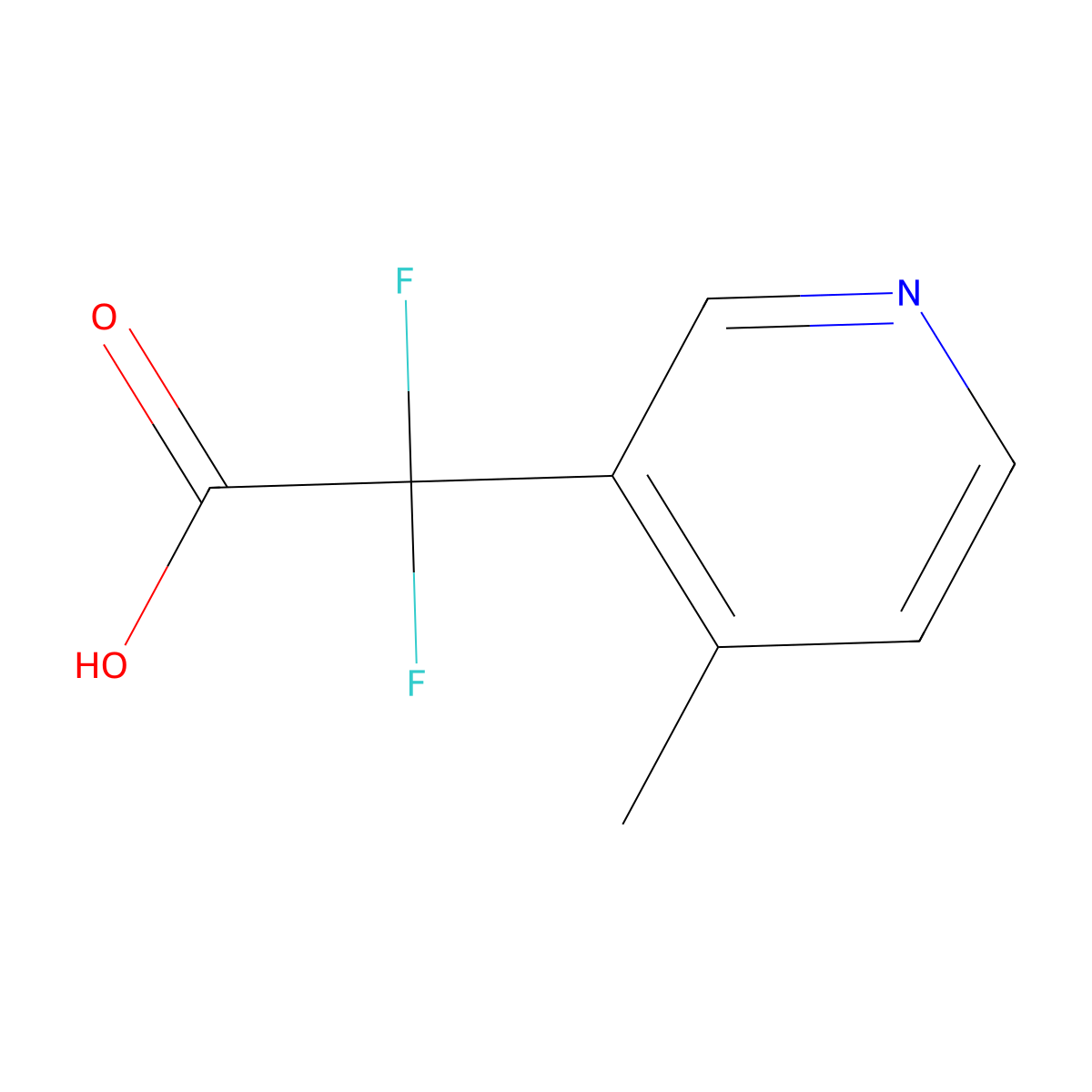2,2-Difluoro-2-(4-methylpyridin-3-yl)acetic acid molecular structure, CAS 1540524-78-4