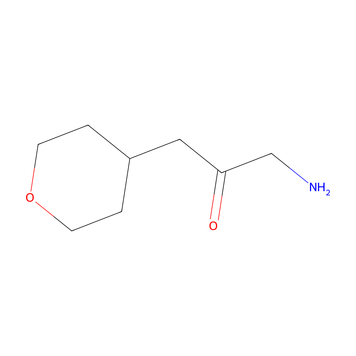 1-Amino-3-(oxan-4-yl)propan-2-one molecular structure, CAS 1540525-82-3