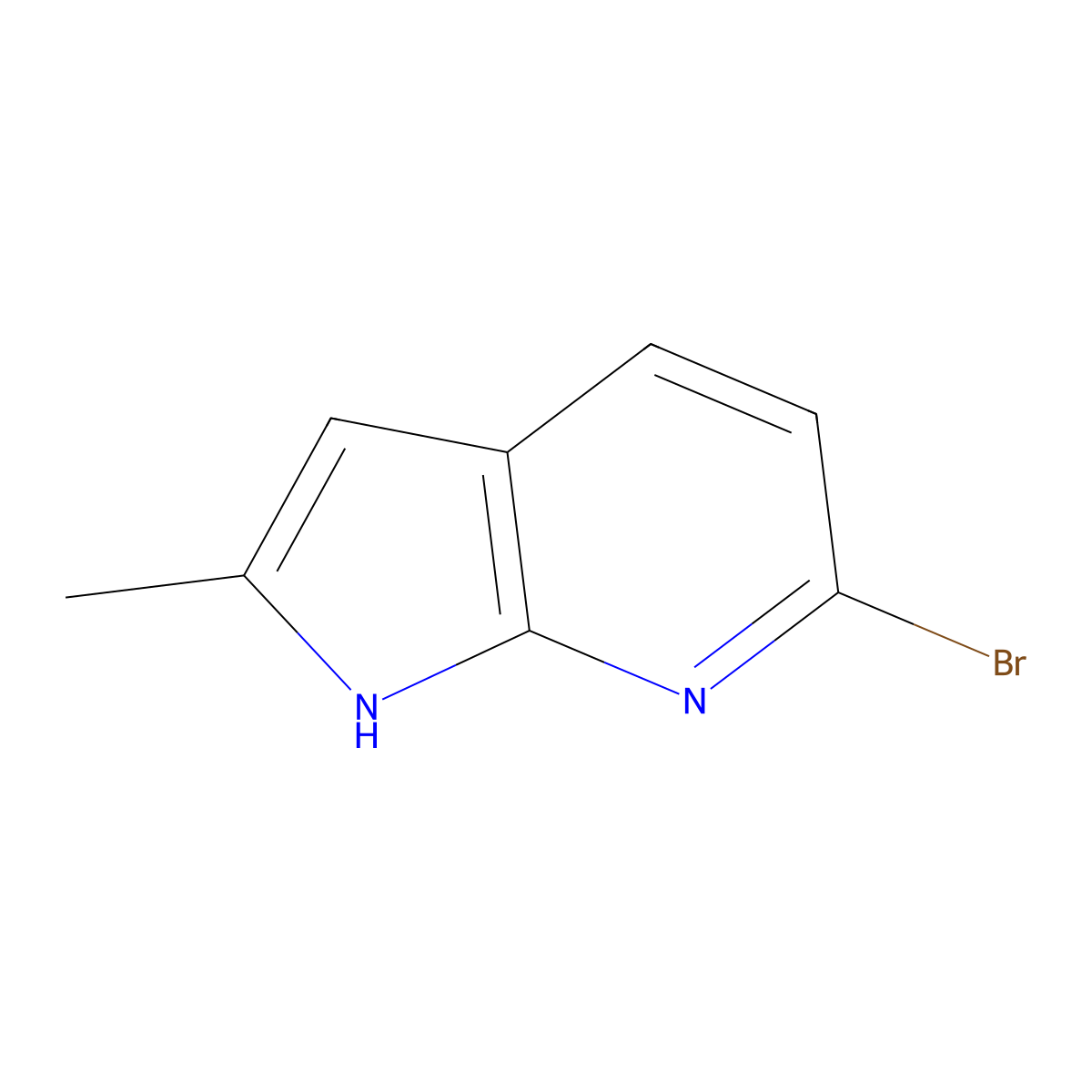 6-bromo-2-methyl-1H-pyrrolo[2,3-b]pyridine molecular structure, CAS 1540538-11-1