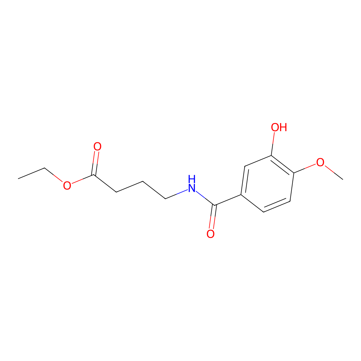 Ethyl 4-(3-hydroxy-4-methoxybenzamido)butanoate molecular structure, CAS 1540547-06-5