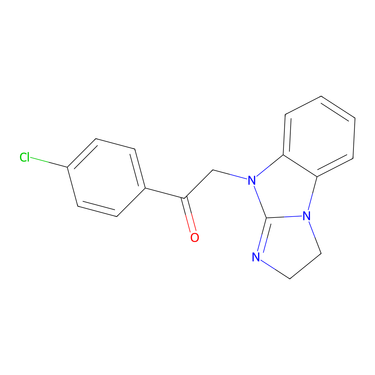 1-(4-chlorophenyl)-2-(2,3-dihydro-9H-imidazo[1,2-a]benzimidazol-9-yl)ethanone molecular structure, CAS 154055-07-9