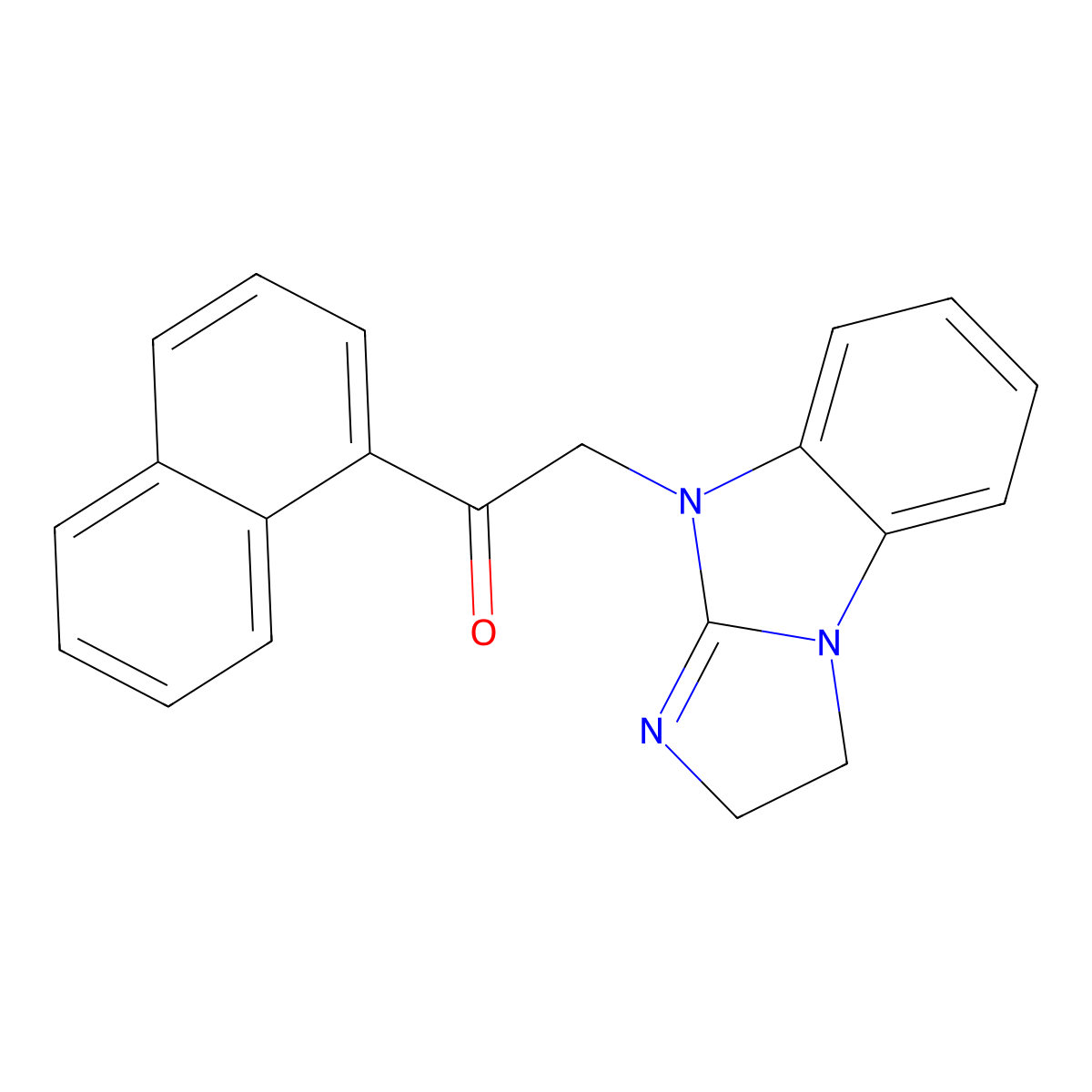 2-(1,2-Dihydroimidazo[1,2-a]benzimidazol-4-yl)-1-naphthalen-1-ylethanone molecular structure, CAS 154055-09-1