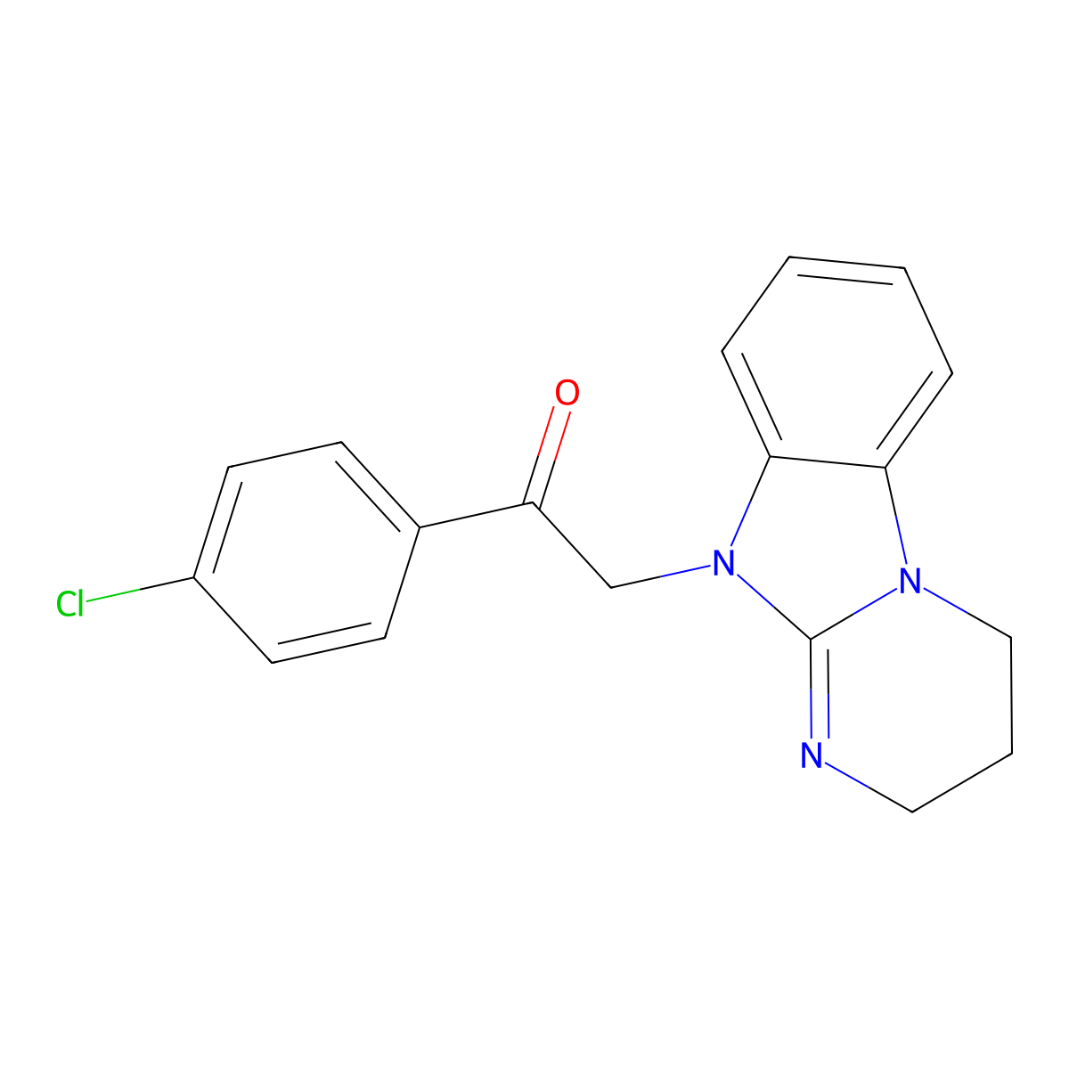 1-(4-chlorophenyl)-2-(3,4-dihydropyrimido[1,2-a]benzimidazol-10(2H)-yl)ethanone molecular structure, CAS 154055-34-2
