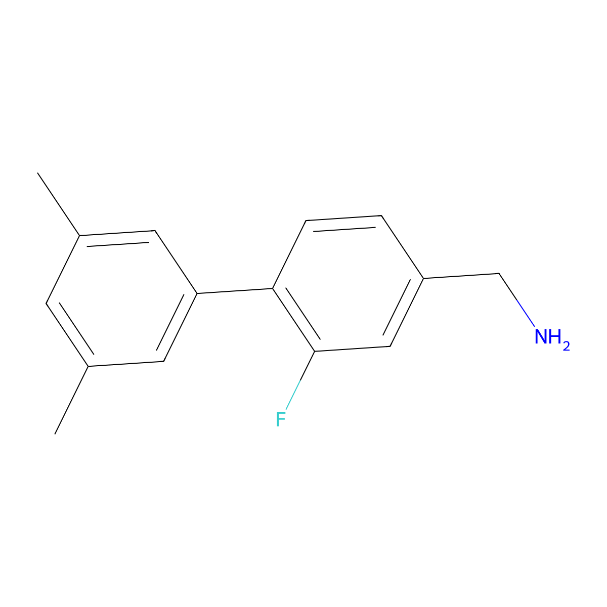 [4-(3,5-Dimethylphenyl)-3-fluorophenyl]methanamine molecular structure, CAS 1540551-04-9