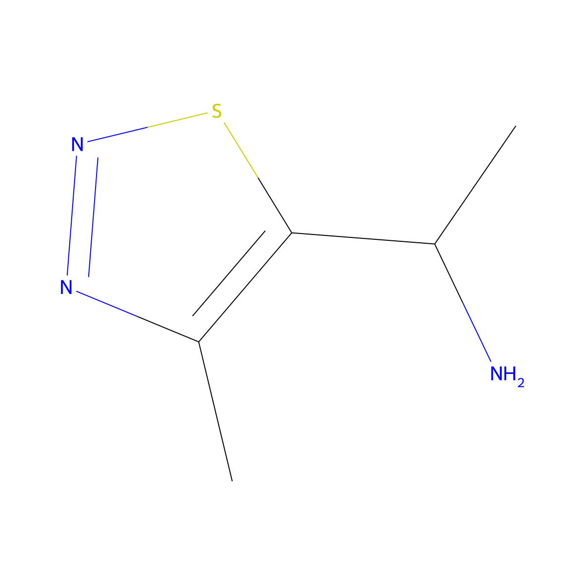 1-(4-Methyl-1,2,3-thiadiazol-5-yl)ethan-1-amine molecular structure, CAS 1540554-67-3