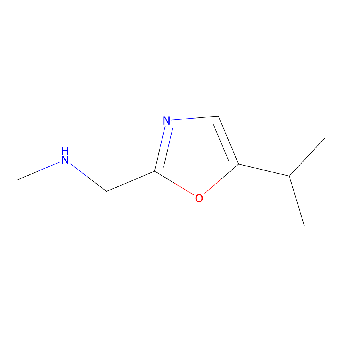 1-(5-Isopropyloxazol-2-yl)-N-methylmethanamine molecular structure, CAS 1540563-24-3